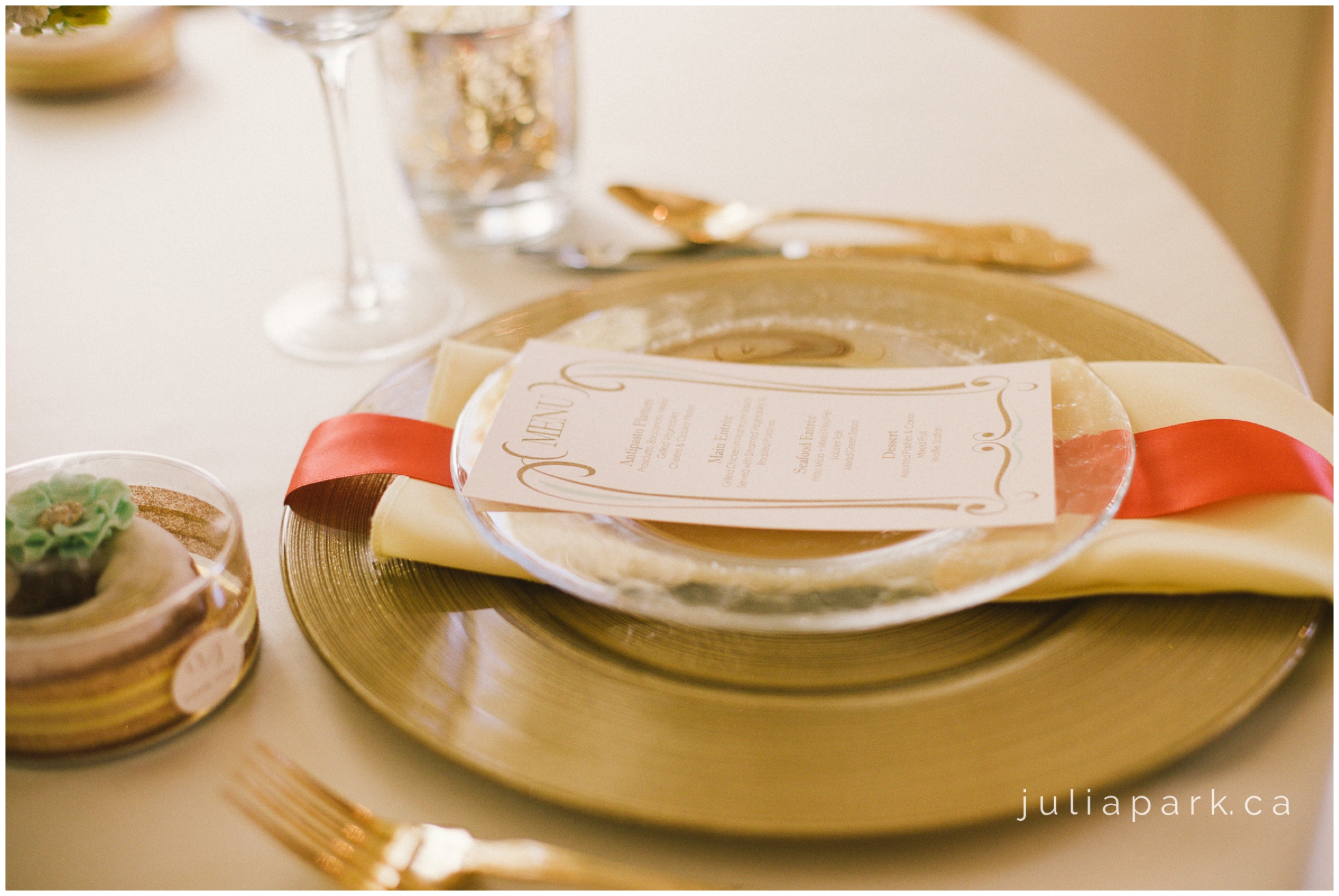 golden wedding decor in graydon hall