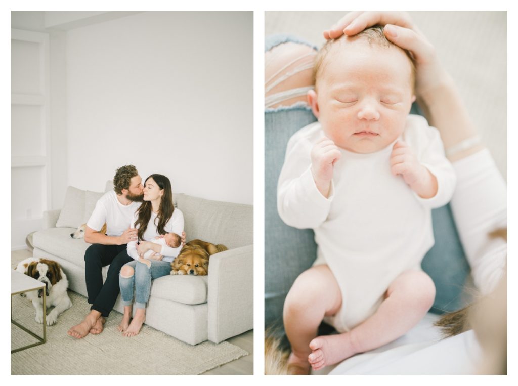 toronto baby photographer - family holding a newborn baby